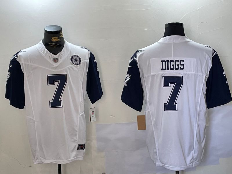 Men Dallas Cowboys #7 Diggs White 2024 Nike Limited NFL Jersey style 3->cleveland browns->NFL Jersey